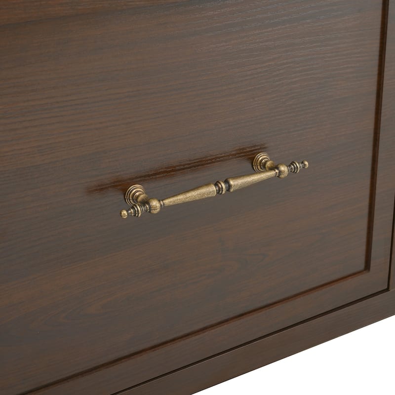 Hall Tree With Arched Design,Entryway Bench With 8 Retro Hooks,Rustic Coat Rack & Shoe Organizer With 3 Drawers