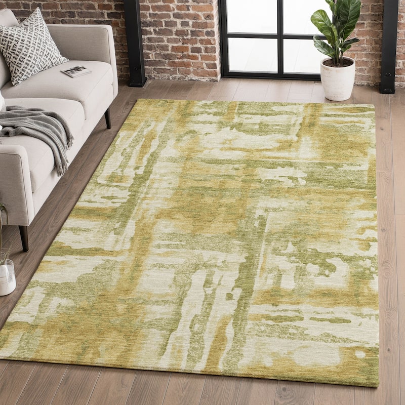 Premium Washable Super Soft Modern Glam Mayfield Rug - Aloe - 8' x 10'