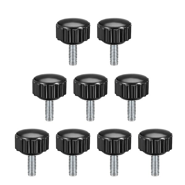 M4 x 10mm Male Thread Knurled Clamping Knobs Grip Thumb Screw on Type 9 Pcs