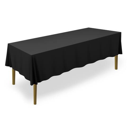 60 x 126" 10-Pack Premium Rectangular Polyester Tablecloths - Black