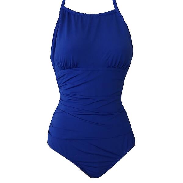 Shop Jantzen Women S High Neck Soft Shirred Solid 1 Piece Swimsuit
