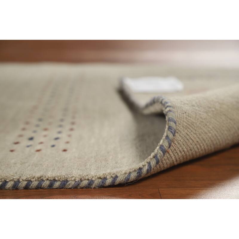 Hand Knotted Oriental 100% Wool Carpet Tribal Animal Pictorial Green Gabbeh Area Rug - 4' 11'' X 3' 0''