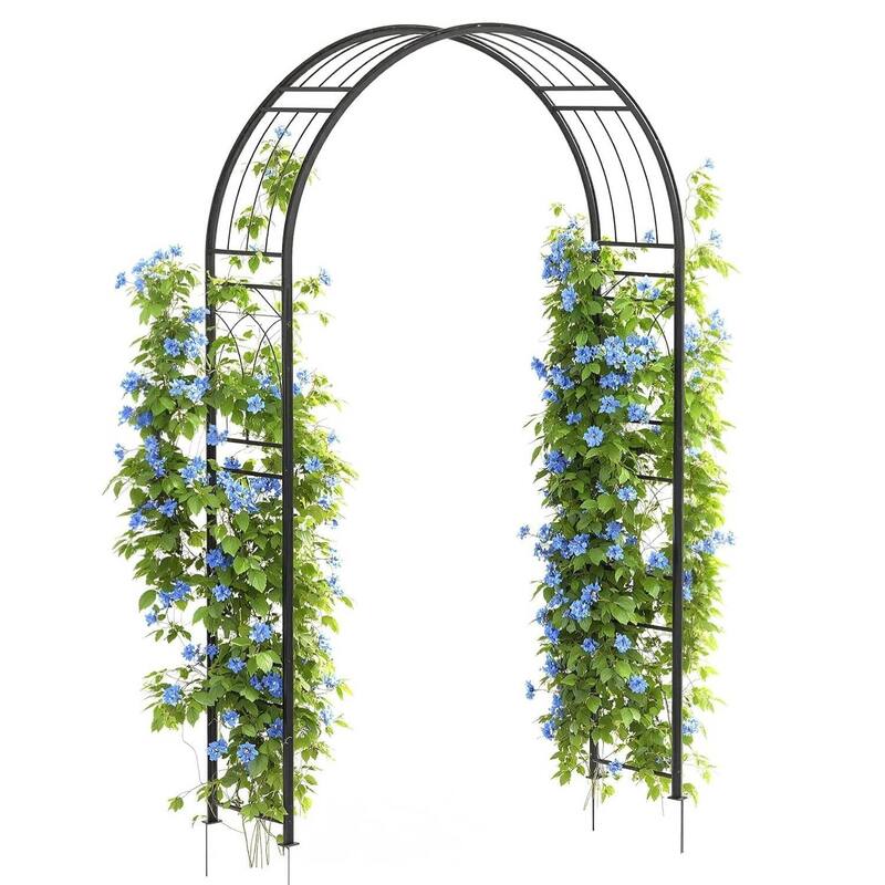 Outdoor 7.8Ft Metal Garden Arch Trellis for Climbing Plants, Parties