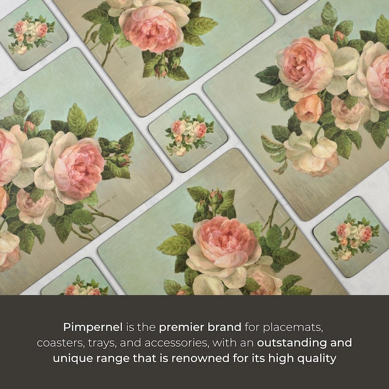 Pimpernel Set of 4 Antique Roses Collection Placemats - 11.7 in x 15.7 in