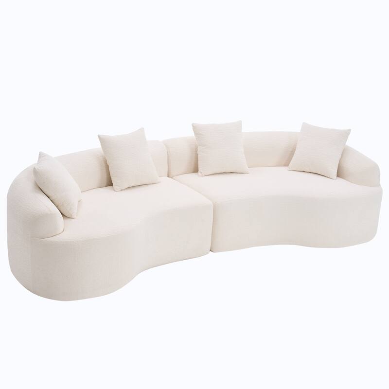 110" Foam Classic 4-Seater Sofa with 4 Pillows for Apartment