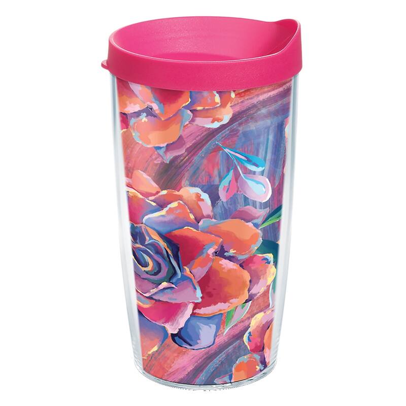 Tervis Sugar Magnolia Made in USA Double Walled Insulated Travel Tumbler, Sugar Magnolia - 16oz Classic