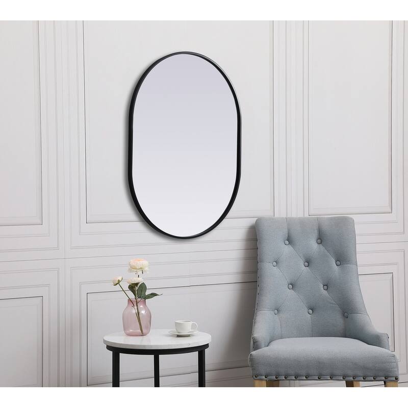 Indigo Home Metal Frame Oval Mirror 27x36 Inch