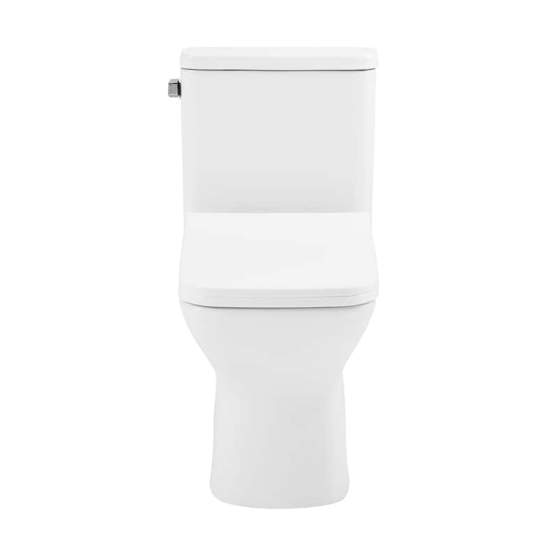 Carré One-Piece Square Toilet Left Side Flush Handle Toilet 1.28 gpf