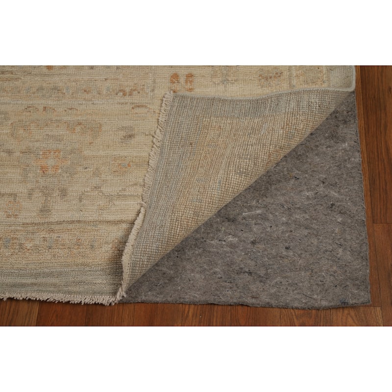 Vegetable Dye Blue Oushak Turkish Area Rug Hand-Knotted Wool Carpet - 9'0" x 11'10"