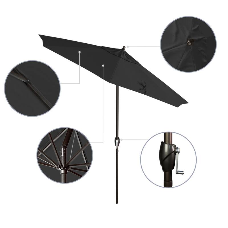 North Bend7.5 Foot Crank Lift Auto Tilt Patio Umbrella Outdoor Rated Acrylic Fabric by Havenside Home