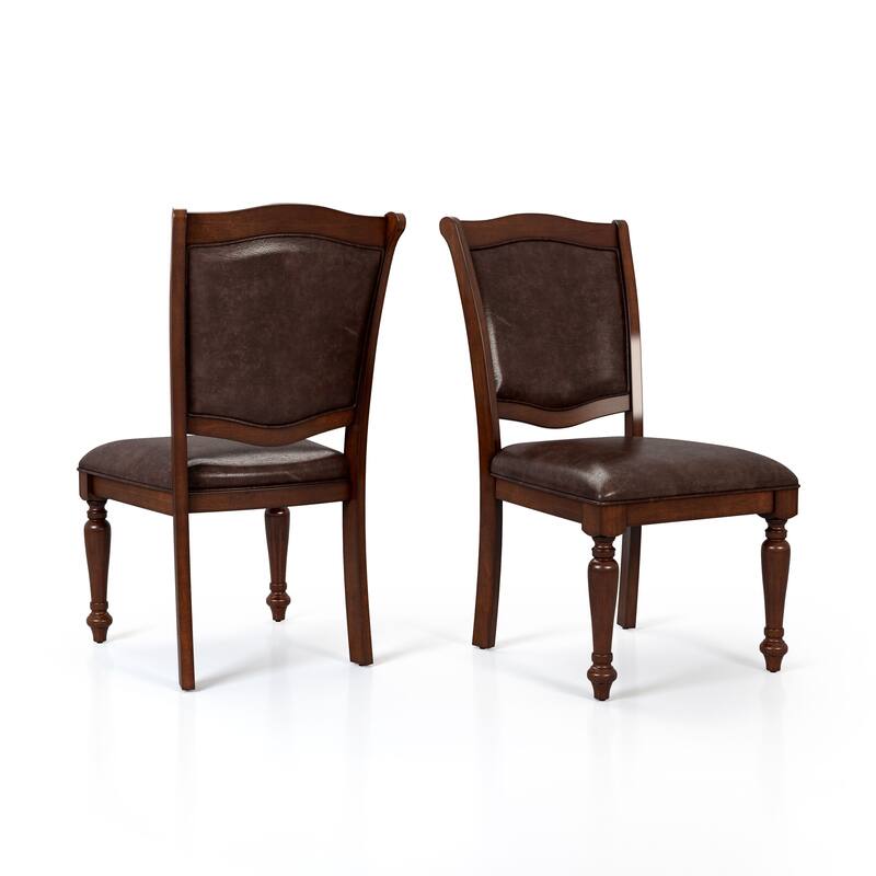 Roke Traditional Faux Leather Dining Chairs (Set of 2) by Furniture of America