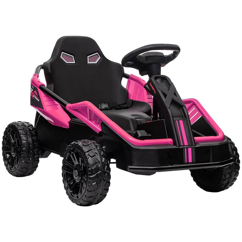 24V Electric Kids Ride-On Car with Remote Control - Dual Motor, Spring Suspension, Horn, Music, LED Lights for Ages 3-8 - Pink
