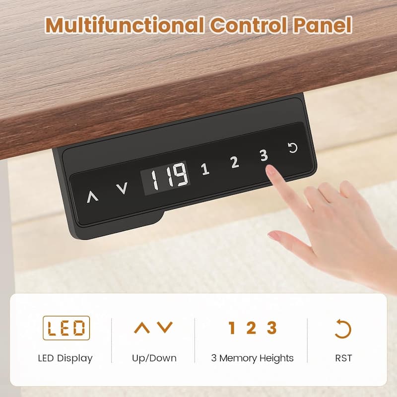 L Shaped Standing Desk Height Adjustable Corner Desk Storage Drawers