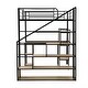 preview thumbnail 9 of 7, Full Size Metal Loft Bed with Staircase, Desk and 3-Tier Shelves