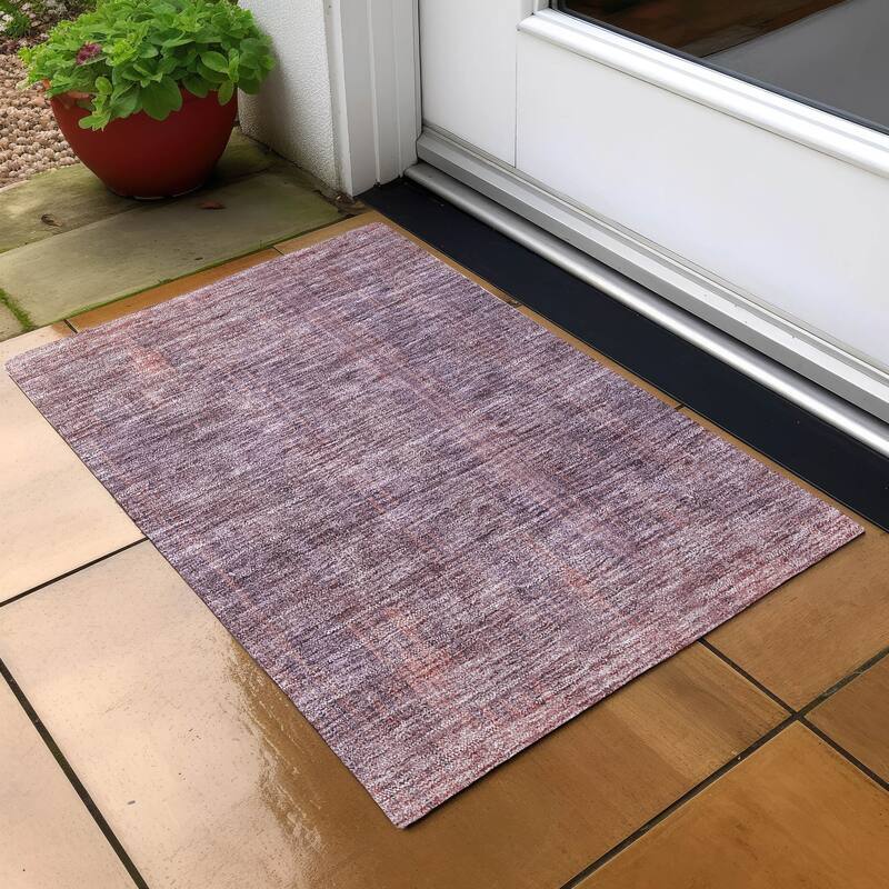 Machine Washable Indoor/ Outdoor Chantille Ombre Abstract Rug - Mauve - 1'8" x 2'6"