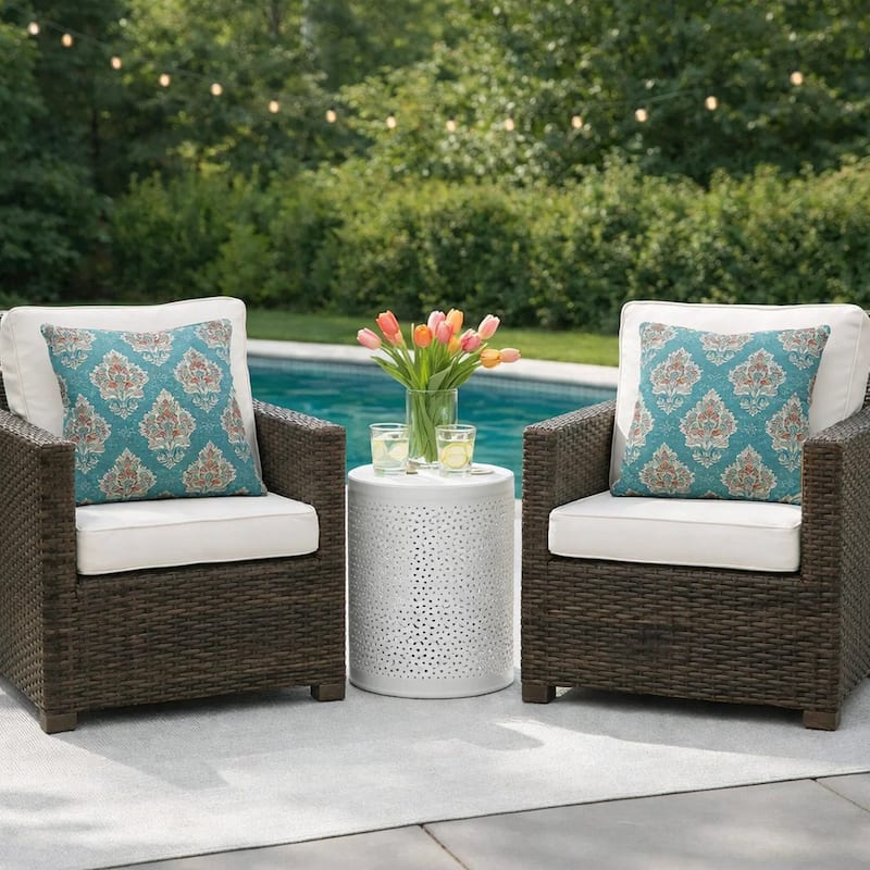 LULU Contemporary Small Pillow with fabric, Multicolor, Set of 2