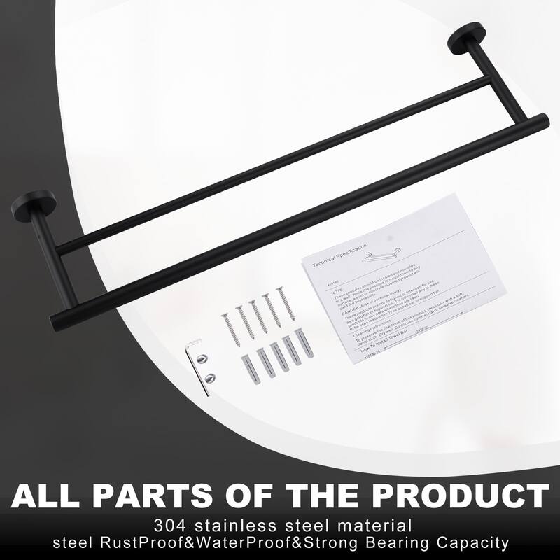 WOWOW Wall Mounted Stainless Steel Double Towel Bar