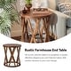 preview thumbnail 5 of 26, COZAYH Farmhouse End Table, Rustic Round Coffee Table with X-Motifs Legs, Wood Textured Top for Boho, French Country Decor
