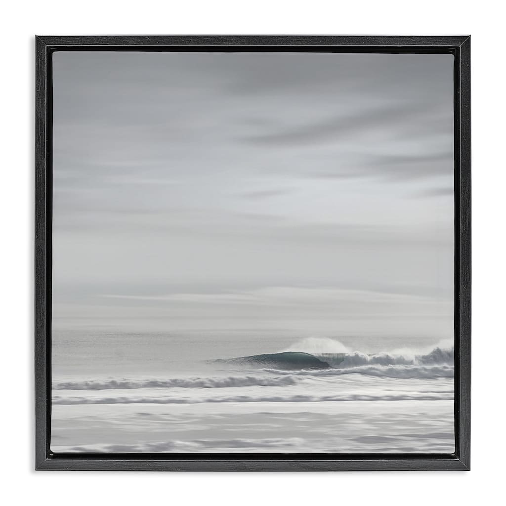 Stupell Misty Grey Beach Ripples Framed Floater Canvas Wall Art Design By Maggie Olsen