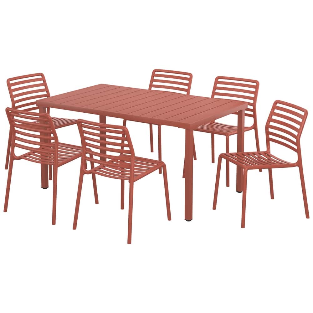 Frond and Form 6-Person Outdoor Rectangular Dining Set