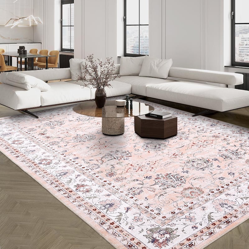 Garvee Boho Rugs Bohemian Rugs Floral Distressed Area Rug