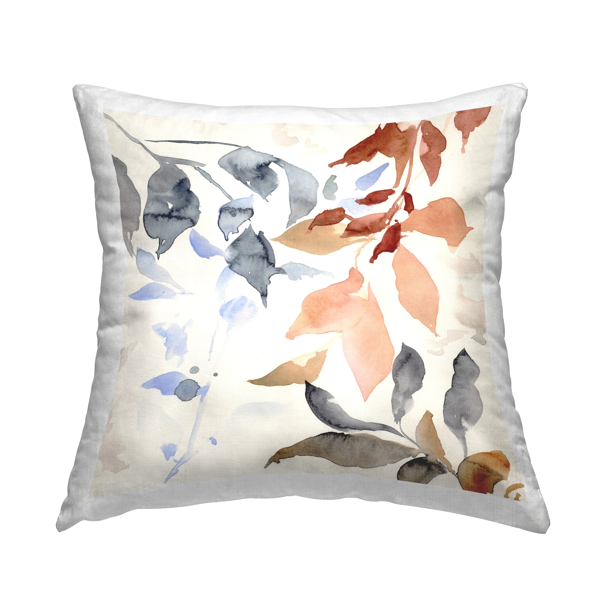 Stupell Neutral Leaf Pattern Decorative Printed Throw Pillow Design by Victoria Barnes