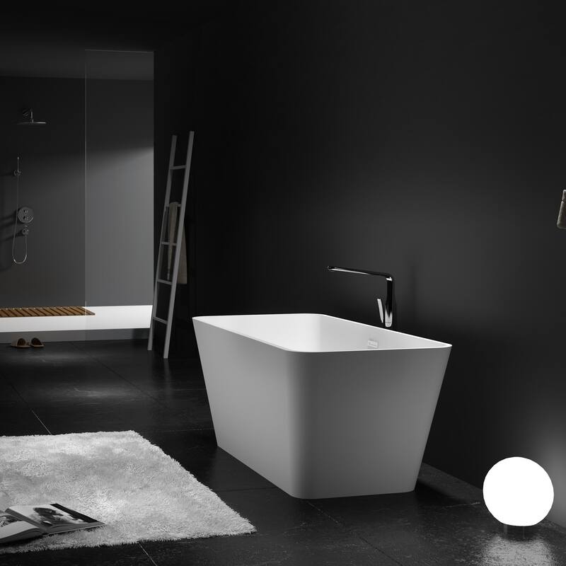 Repose 59" Stone Resin Soaking Tub - Trapezoid - 26D x 59W x 22H