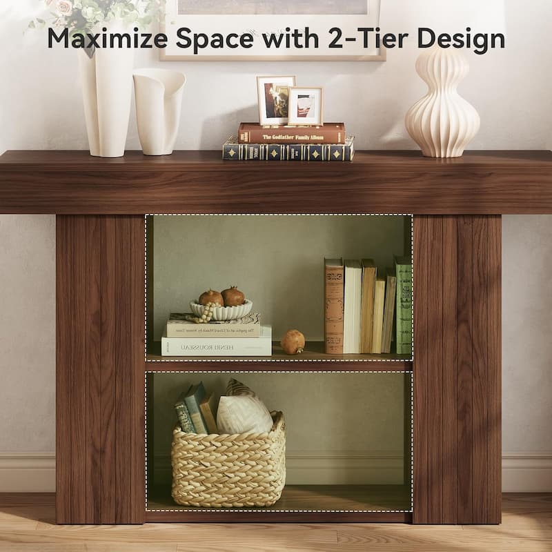 53-inch Console Table for Entryway, 3-Tier Sofa Table Behind Couch