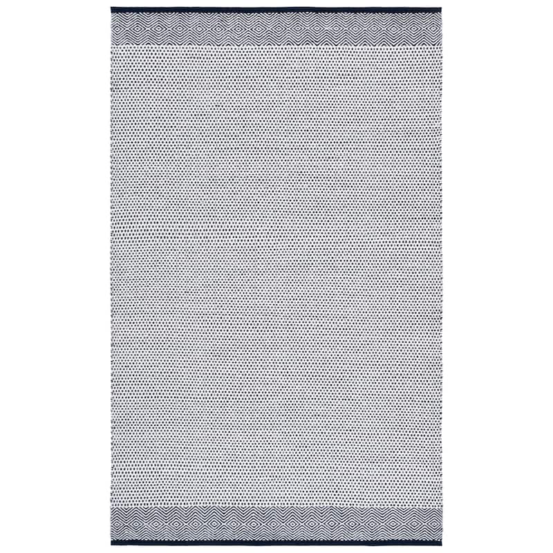SAFAVIEH Handmade Kilim Mairwen Cotton & Wool Rug - 4' x 6' - Navy/Ivory