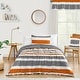 preview thumbnail 1 of 4, Sweet Jojo Designs Orange and Gray Stripe 2-piece Twin Comforter Set