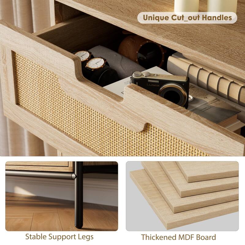 5 Rattan Openwork Grip Chest, with Storage