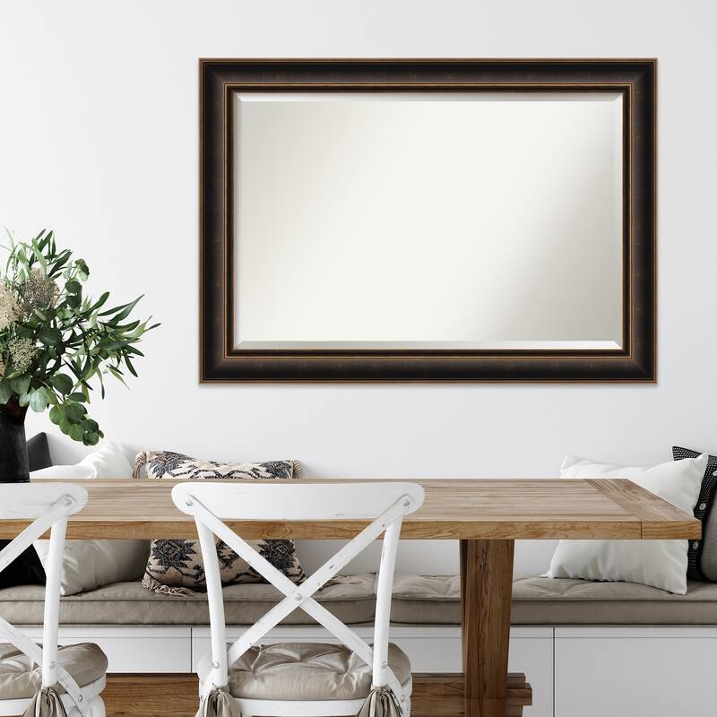 Villa Oil Rubbed Bronze Beveled Wood Framed Wall Mirror - Villa Oil Rubbed Bronze