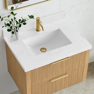 Malaga Composite Stone Vanity Top with White Rectangular Sink