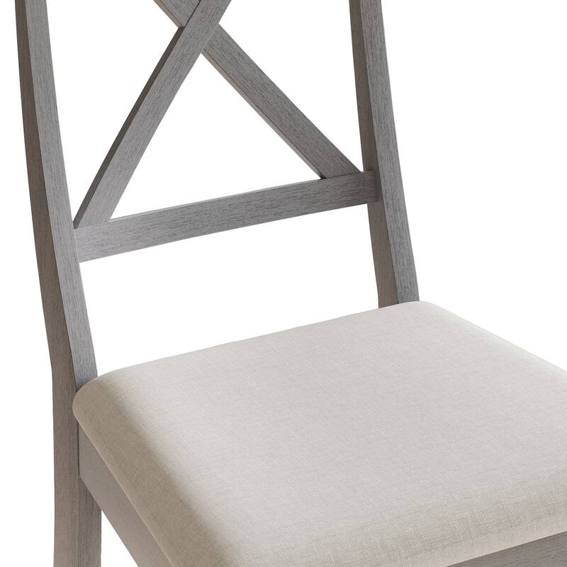 CraftPorch Farmhouse 4-Piece Chair and Round Table Wooden Dining Set