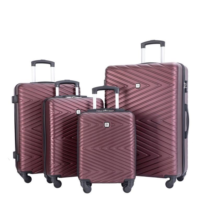 4PCS ABS Lightweight Suitcase Luggage Set with Rotating Wheels,24" and 28" with TSA Lock