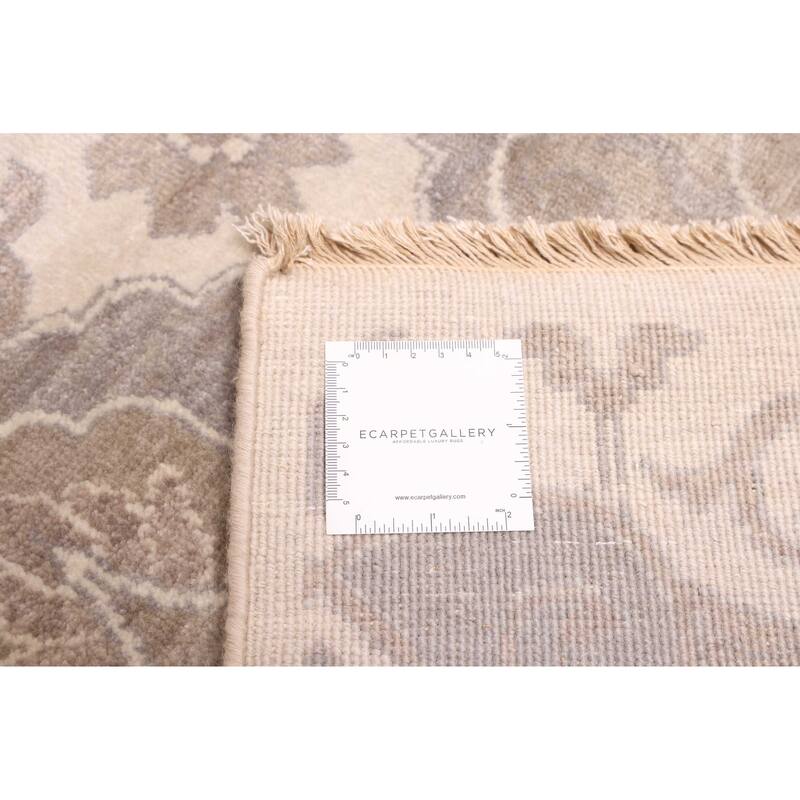 ECARPETGALLERY Hand-knotted Mirzapur Light Grey Wool Rug - 8'1 x 10'2