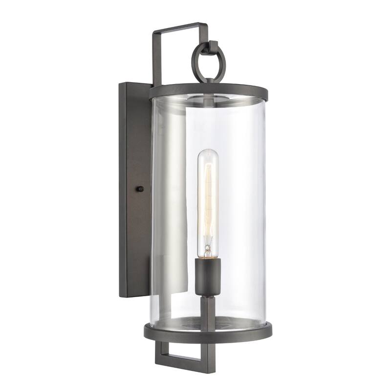 Hopkins 15.75'' High 1-Light Outdoor Sconce - Charcoal Black - 20.25 inch Tall - Charcoal Black