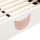 preview thumbnail 8 of 11, Full Size Upholstered Platform Bed with Cartoon Headboard & Footboard, Mini Ladder & Children's Slide, LED Light, Pocket, White