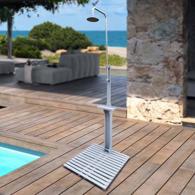 Outdoor Garden Pool Shower with Chassis Board - Grey