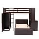 preview thumbnail 14 of 18, Twin Loft Bed with a Stand-alone bed, Shelves, Desk and Wardrobe, Black