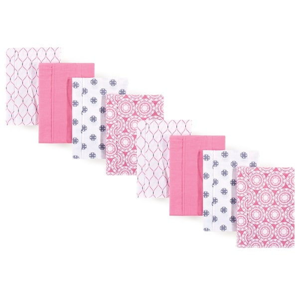 slide 1 of 1, Hudson Baby Boys and Girls Cotton Poly Flannel Burp Cloths 8-Pack, Medallion, One Size - Medallion 8-Pack - One Size One Size - Medallion 8-Pack
