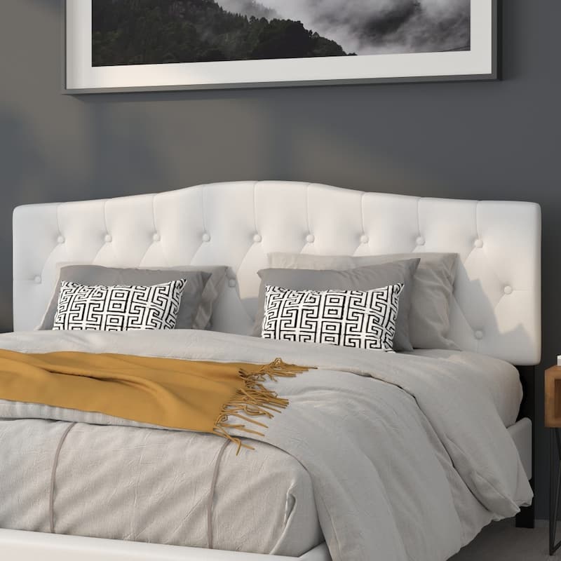 Arched Button Tufted Upholstered Headboard