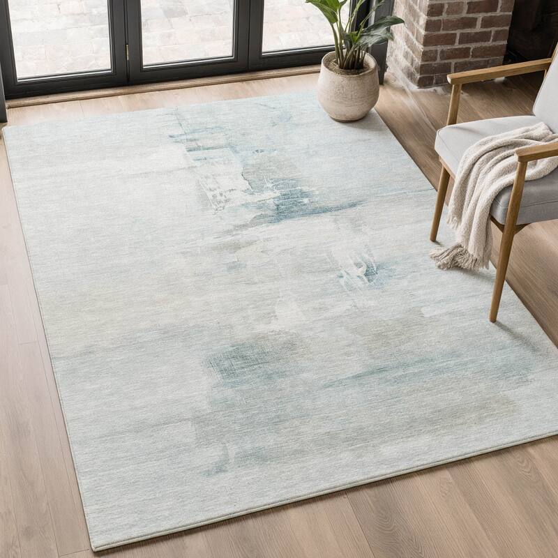 Premium Washable Super Soft Abstract Mayfield Rug - Sky - 9' x 12'