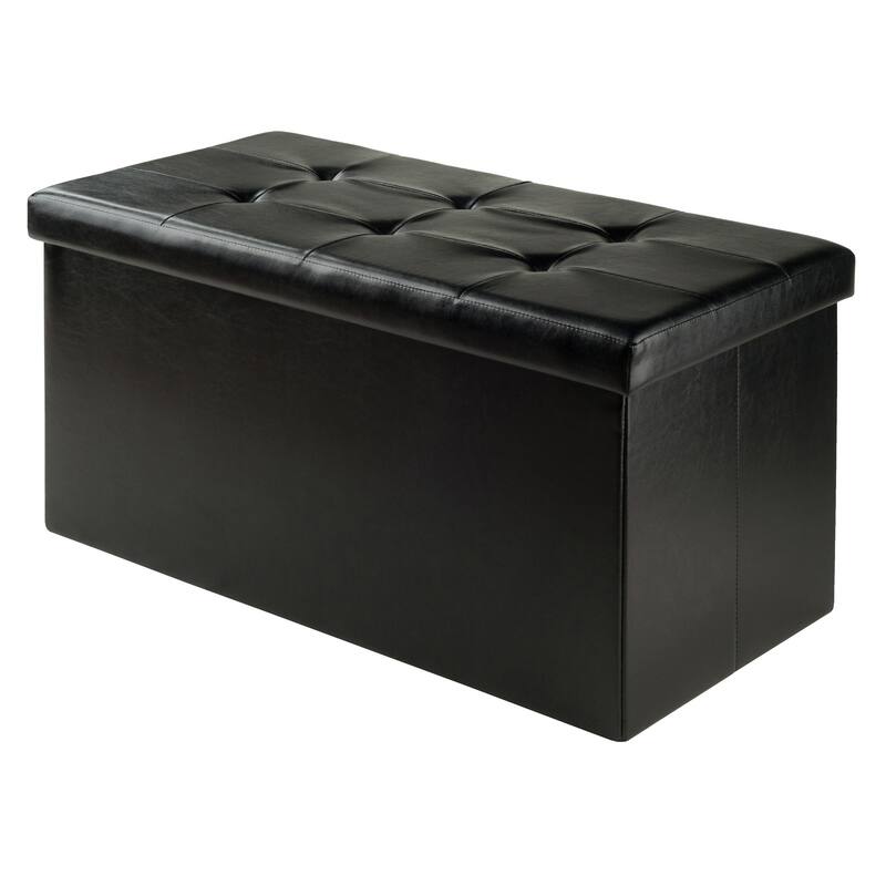 Ashford Rectangular Storage Ottoman - Black