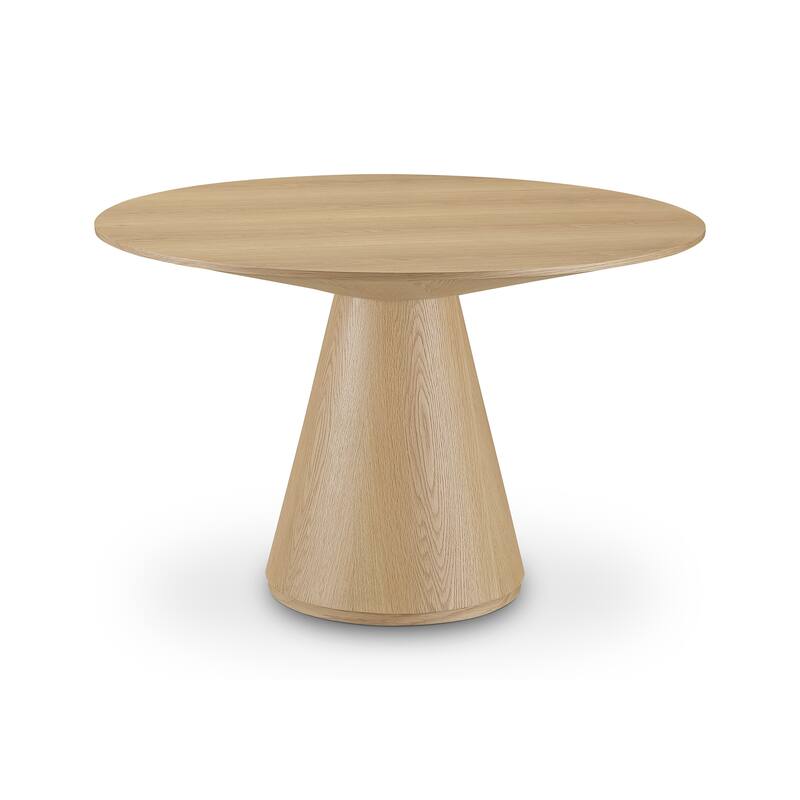 Aurelle Home Modern Pedestal Kitchen Dining Table - Round 54" - Oak