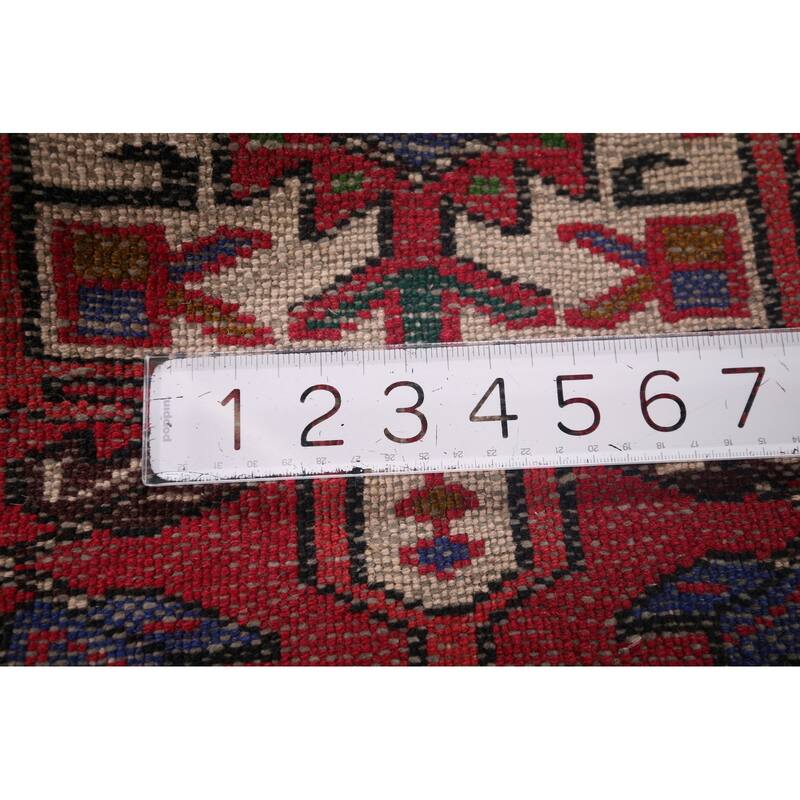 Tribal Gharajeh Persian Runner Rug Handmade Red Wool Carpet - 2'4"x 11'1"