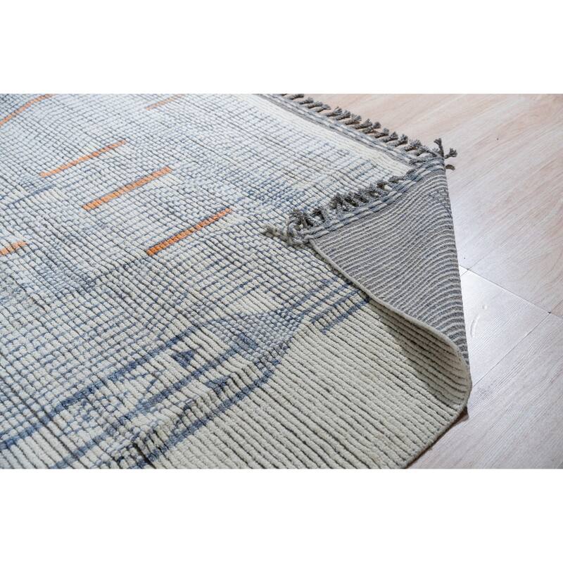 Home Decor Ivory Hand-Knotted Wool Contemporary Marrakech Handspun Area RugTimeless Elegance for Living Room, Bedroom, Office, o