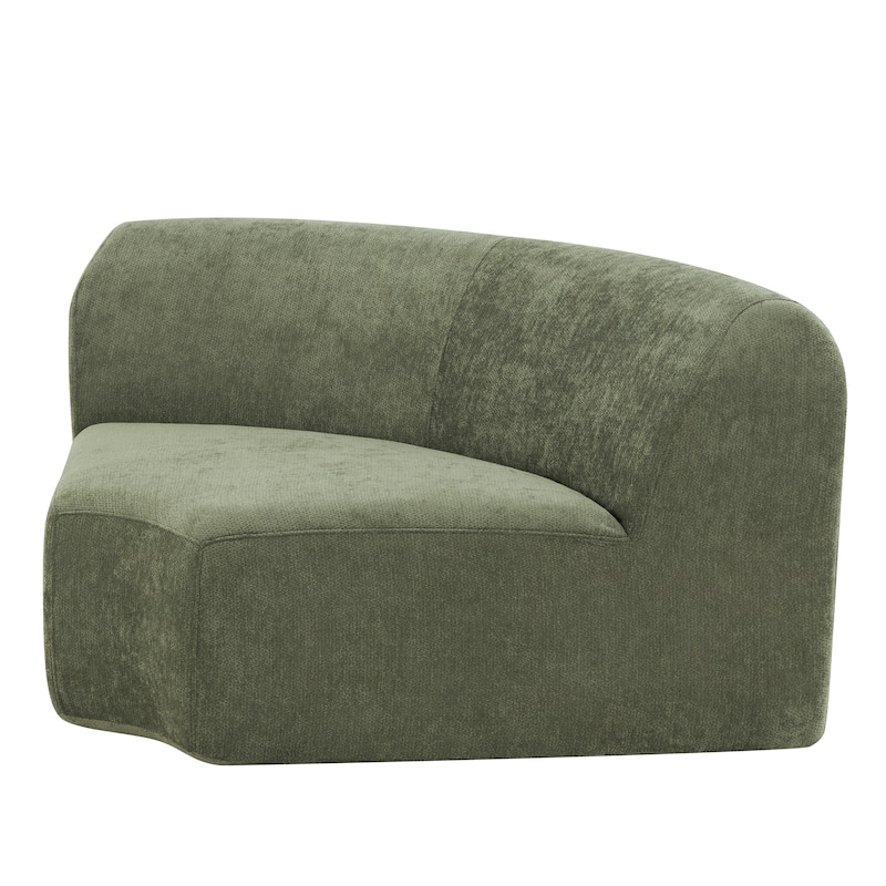 Christopher Knight Home - Modern Upholstered Curved Sectional Sofa with Deep Seat Ottoman