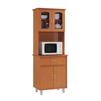 78" Red Rectangular Top and Bottom Enclosed Kitchen Cabinet