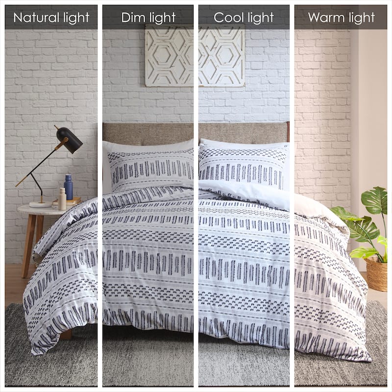 INK+IVY Rhea Cotton Jacquard Duvet Cover Mini Set